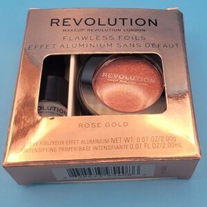 Revolution Flawless Foils - Rose Gold - Metallic Eyeshadow + Eye Primer NIB